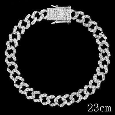 Hip Hop Iced Out Prong Cuban Link Chain Anklet για Γυναικεία Χρυσό Ασημί Χρώμα Prong Rhombus Κουβανικά Anklet Βραχιόλι μόδας Κοσμήματα