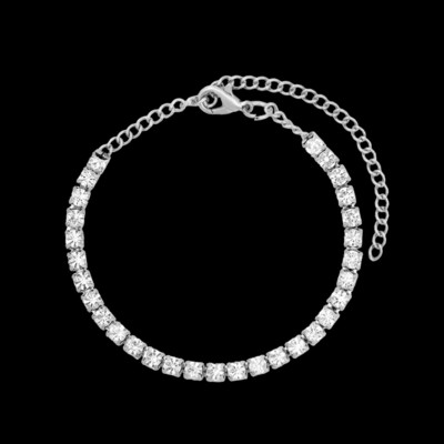 Hip Hop Iced Out Prong Cuban Link Chain Anklet για Γυναικεία Χρυσό Ασημί Χρώμα Prong Rhombus Κουβανικά Anklet Βραχιόλι μόδας Κοσμήματα