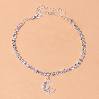 Trend Rhinestone Star Moon Beach Bokalánc Ékszer Karkötő Láblánc Női Boka karkötők Szandálok Bohemian Anklet Charms Ajándékok