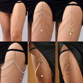 1Pc Creative Long Elastic Snake Pendants Leg Chain Body Jewelry Αξεσουάρ Dropshiping Γυναικεία αλυσίδα ποδιών με φούντα πεταλούδας