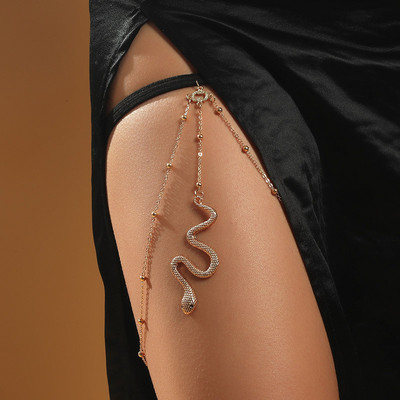 1Pc Creative Long Elastic Snake Pendants Leg Chain Body Jewelry Αξεσουάρ Dropshiping Γυναικεία αλυσίδα ποδιών με φούντα πεταλούδας