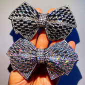 FYUAN Мода 4 стила Фиби за коса с бантик за жени Момичета Стрази Аксесоари за коса Сватби Бижута