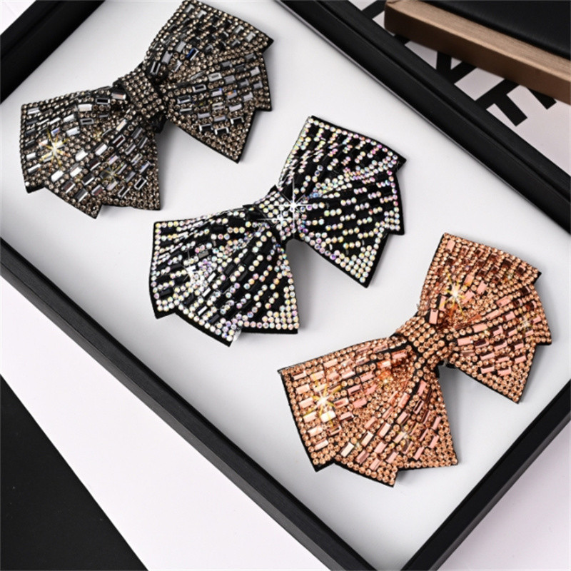 FYUAN Мода 4 стила Фиби за коса с бантик за жени Момичета Стрази Аксесоари за коса Сватби Бижута