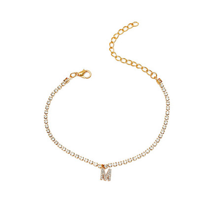 Crystal Circon Kezdőbetű Bokaláncok Női Ábécé Kubai Link láblánc Strand karkötők Boho Ékszer Ajándék