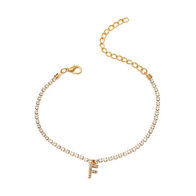 Crystal Circon Kezdőbetű Bokaláncok Női Ábécé Kubai Link láblánc Strand karkötők Boho Ékszer Ajándék
