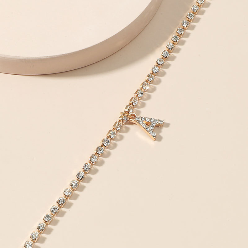 Crystal Circon Kezdőbetű Bokaláncok Női Ábécé Kubai Link láblánc Strand karkötők Boho Ékszer Ajándék