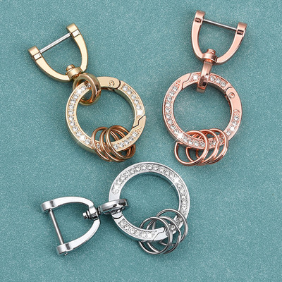 Breloc cu strasuri la modă nouă, pungă rotundă de metal, ornamente agățate, breloc, bărbați, femei, accesorii elegante, cadou