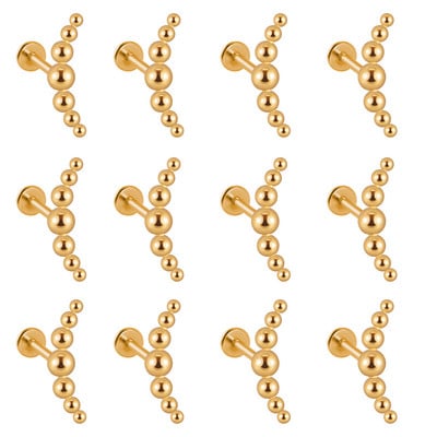12 DB G23 Titanium&Steel 16G Cz Labret ajakgyűrű kristályfürt fülporc Tragus Helix fülbevaló piercing csavar illeszkedő felső 16g