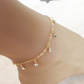 New Fashion Personality Summer Jewelry Tassel Anklet Rhinestone for Women Feature Namour Charm Gift All Seasons