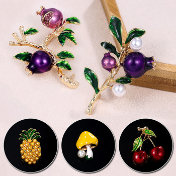 Нови черешови брошки за жени Емайлирани черешови плодове Сватби Ежедневни парти брошки Игли Подаръци Бижута Зимен дизайн Високо качество
