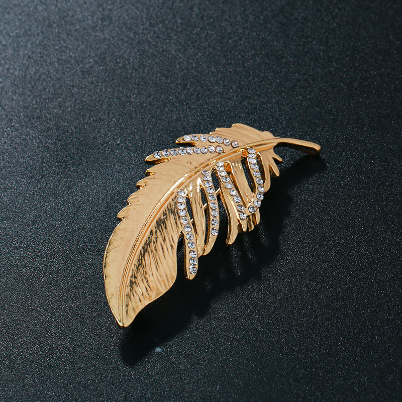 Baiduqiandu με πούπουλα καρφίτσες για γυναίκες και άντρες Χρυσό ματ χρυσό χρώμα Φυτικό γιακά καρφίτσες Δώρο Winer Coat-Accessories Factory sale