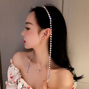 FYUAN Fashion Rhinestone Crystal Hairbands for Women Long Tassel HairClip Αξεσουάρ για τα μαλλιά γάμου Κοσμήματα