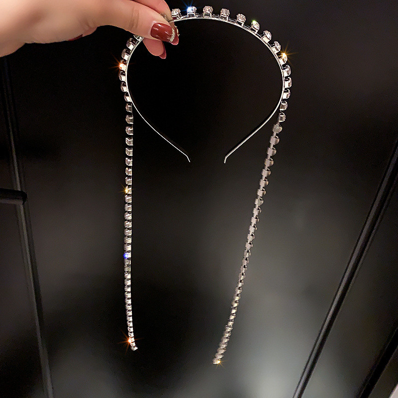 FYUAN Модни кристални ленти за коса с дълъг пискюл Сватбени аксесоари за коса Бижута