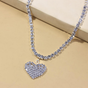 Stonefans Fashion Heart Rhinestone Gleszens Бижута на едро за жени Beach Barefoot Love Pendant Anklet Гривна Верига за крака