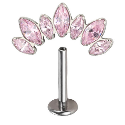 ASTM F136 Titanium 7 CZ Paved Top Labret Lip Stud PIERC fülporc Tragus Helix piercing fülcsavarok Snug Luxury Body Jewelry