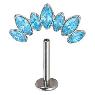 ASTM F136 Titanium 7 CZ Paved Top Labret Lip Stud PIERC fülporc Tragus Helix piercing fülcsavarok Snug Luxury Body Jewelry