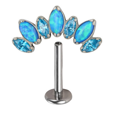 ASTM F136 Titanium 7 CZ Paved Top Labret Lip Stud PIERC fülporc Tragus Helix piercing fülcsavarok Snug Luxury Body Jewelry