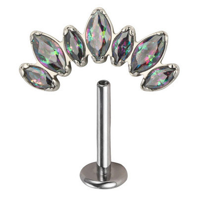 ASTM F136 Titanium 7 CZ Paved Top Labret Lip Stud PIERC fülporc Tragus Helix piercing fülcsavarok Snug Luxury Body Jewelry