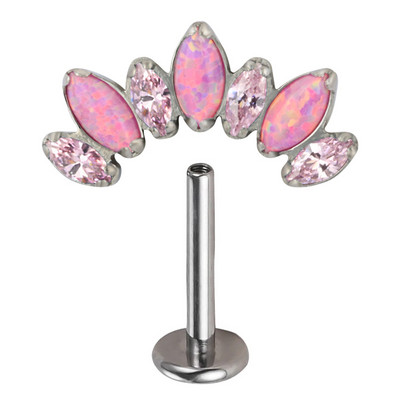 ASTM F136 Titanium 7 CZ Paved Top Labret Lip Stud PIERC fülporc Tragus Helix piercing fülcsavarok Snug Luxury Body Jewelry