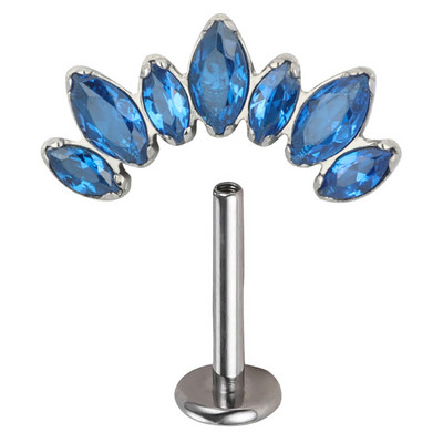 ASTM F136 Titanium 7 CZ Paved Top Labret Lip Stud PIERC fülporc Tragus Helix piercing fülcsavarok Snug Luxury Body Jewelry