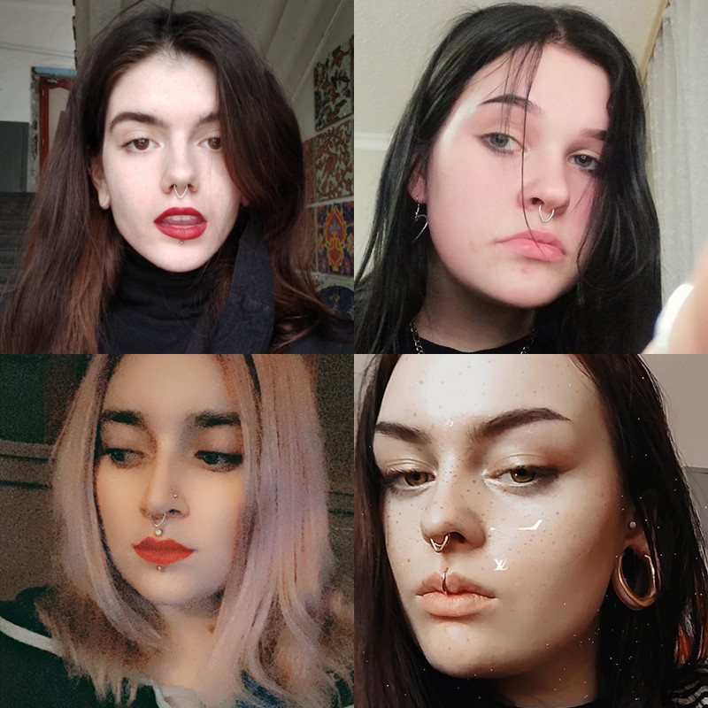1 db orr ajakgyűrű karika porc Tragus Sleeper fülbevaló 16G rozsdamentes acél csuklós klikker szegmens Septum piercing testékszer