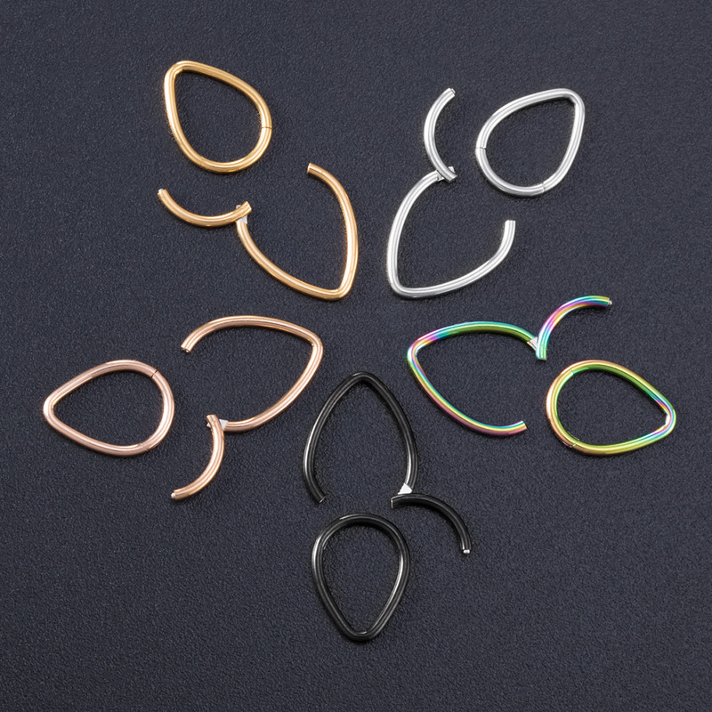 1 db orr ajakgyűrű karika porc Tragus Sleeper fülbevaló 16G rozsdamentes acél csuklós klikker szegmens Septum piercing testékszer