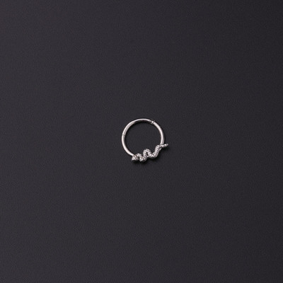 1 db rozsdamentes acél kígyó Daith Helix fülbevaló 16G septum Clicker karika orrgyűrű Labret fül Tragus porc piercing ékszer