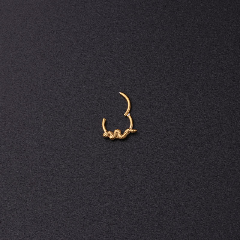 1 db rozsdamentes acél kígyó Daith Helix fülbevaló 16G septum Clicker karika orrgyűrű Labret fül Tragus porc piercing ékszer