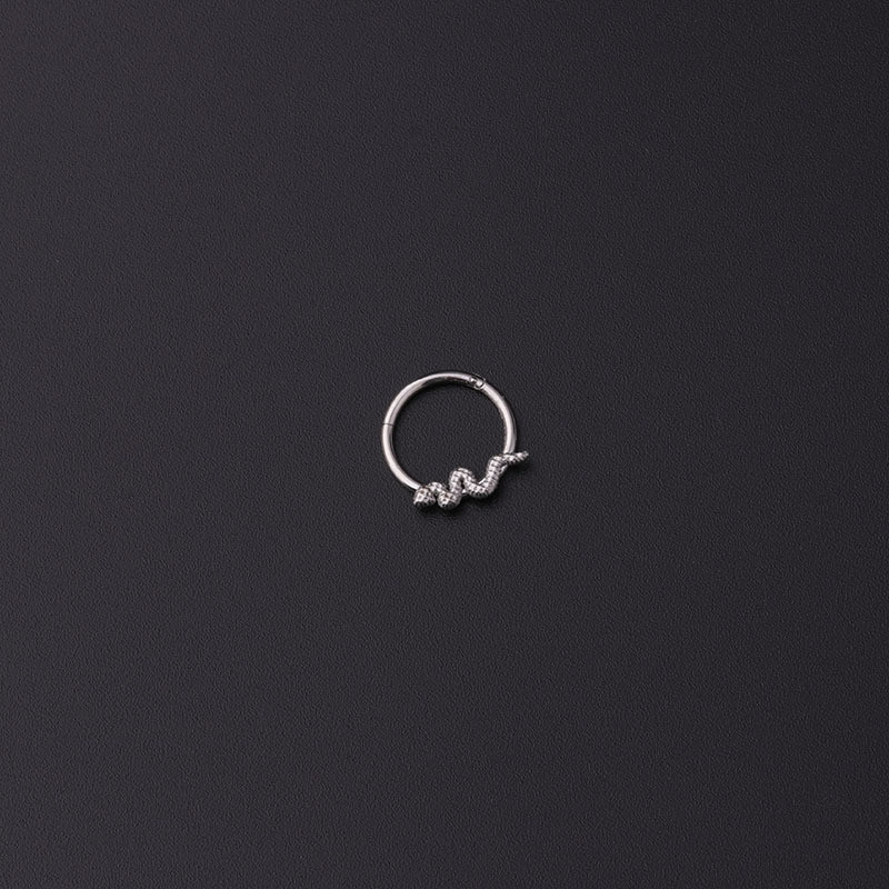 1 db rozsdamentes acél kígyó Daith Helix fülbevaló 16G septum Clicker karika orrgyűrű Labret fül Tragus porc piercing ékszer