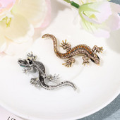 Ajándéktű Öltöny Kiegészítő Táska Ruházat Címke Strasszkő Állat Bross Gyík Gekkó Bross Retro