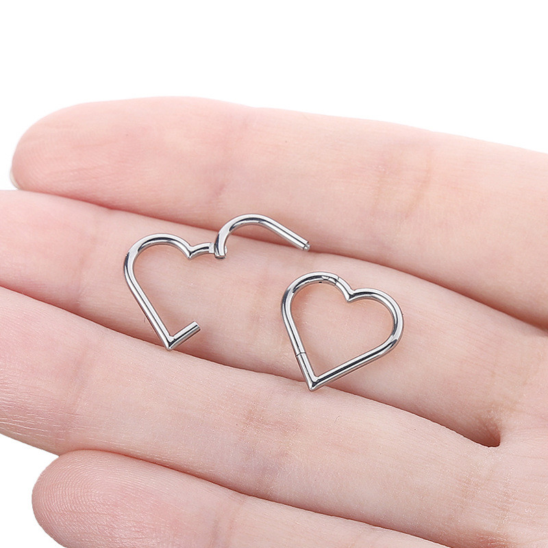 G23 titán szív alakú szegmens gyűrűs arc Daith testékszer 16G 2022 8-10 mm porc fülbevaló orr septum piercing fül Tragus