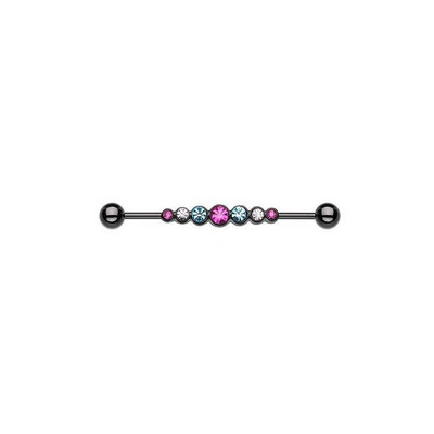 16G 1,6*36mm Butterfly Sun Colorful CZ Industrial Barbell Ear Cartilage Helix-Conch Piercing Bar Σκουλαρίκι Σκουλαρίκι Σώμα Κοσμήματα