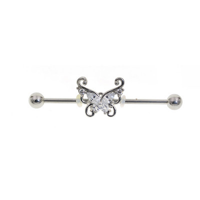 16G 1,6*36mm Butterfly Sun Colorful CZ Industrial Barbell Ear Cartilage Helix-Conch Piercing Bar Σκουλαρίκι Σκουλαρίκι Σώμα Κοσμήματα