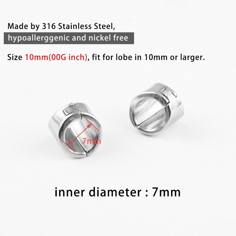 Vanku 2PCS Manšeta za ušne resice Vrhunska kvaliteta Čepići za mjerenje uha Ušni tuneli Utezi za rastezanje resica za žene Nakit za tijelo s kopčom za hrskavicu