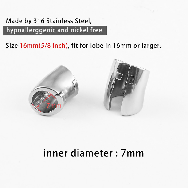 Vanku 2PCS Manšeta za ušne resice Vrhunska kvaliteta Čepići za mjerenje uha Ušni tuneli Utezi za rastezanje resica za žene Nakit za tijelo s kopčom za hrskavicu