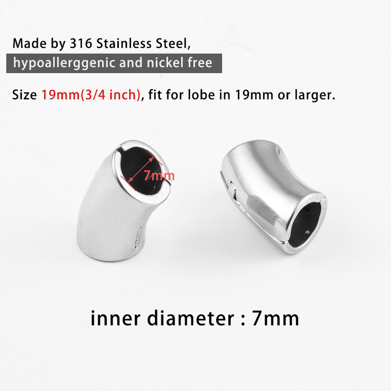 Vanku 2PCS Manšeta za ušne resice Vrhunska kvaliteta Čepići za mjerenje uha Ušni tuneli Utezi za rastezanje resica za žene Nakit za tijelo s kopčom za hrskavicu