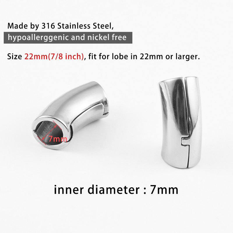 Vanku 2PCS Manšeta za ušne resice Vrhunska kvaliteta Čepići za mjerenje uha Ušni tuneli Utezi za rastezanje resica za žene Nakit za tijelo s kopčom za hrskavicu