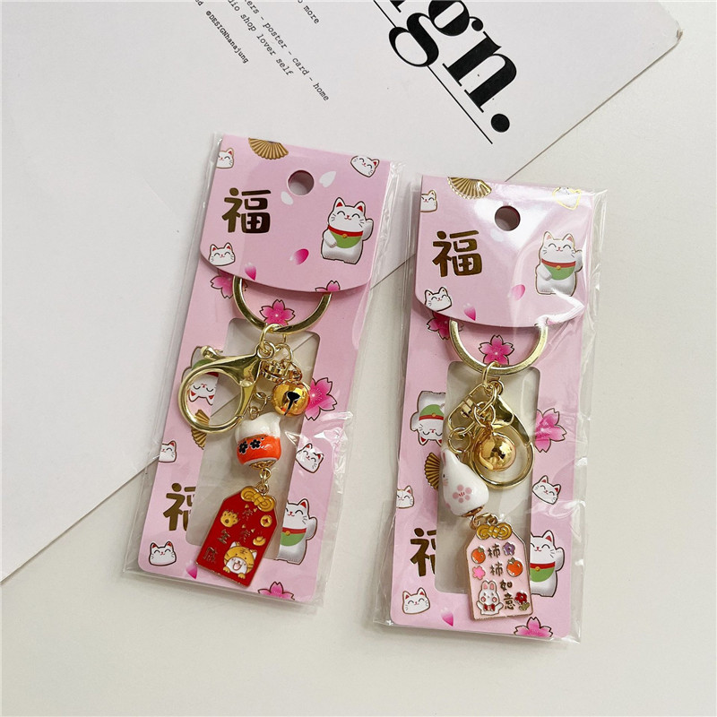 Tradicionalna keramika Lucky Cat Amulet Omamori Sretno bogatstvo Veleprodajni artikli za butik Molitva Privjesak za par Gif