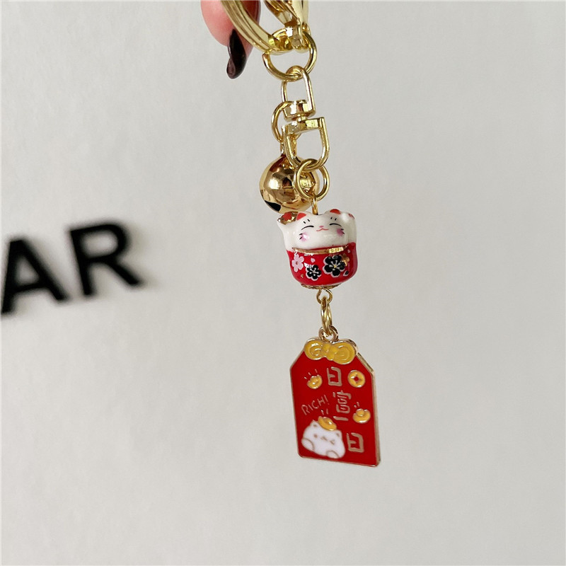 Tradicionalna keramika Lucky Cat Amulet Omamori Sretno bogatstvo Veleprodajni artikli za butik Molitva Privjesak za par Gif