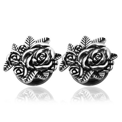 2 τεμ. 316l Χειρουργικά βύσματα αυτιού με σάρκα από σάρκα με ανοδιωμένο σπείρωμα με διάτρηση κοίλη βίδα Διαστολέας αυτιού Body Jewelry Oreja