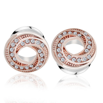 2 τεμ. 316l Χειρουργικά βύσματα αυτιού με σάρκα από σάρκα με ανοδιωμένο σπείρωμα με διάτρηση κοίλη βίδα Διαστολέας αυτιού Body Jewelry Oreja