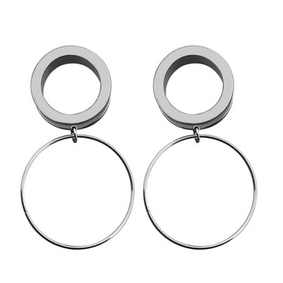 2 τεμ. 316l Χειρουργικά βύσματα αυτιού με σάρκα από σάρκα με ανοδιωμένο σπείρωμα με διάτρηση κοίλη βίδα Διαστολέας αυτιού Body Jewelry Oreja