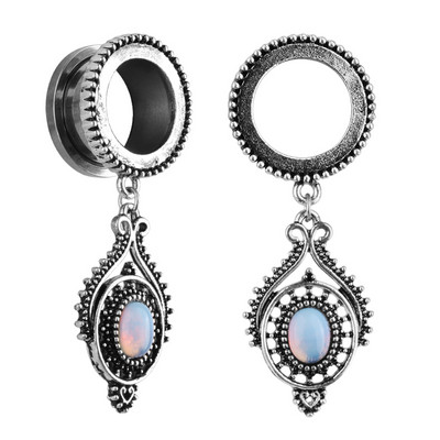 2 τεμ. 316l Χειρουργικά βύσματα αυτιού με σάρκα από σάρκα με ανοδιωμένο σπείρωμα με διάτρηση κοίλη βίδα Διαστολέας αυτιού Body Jewelry Oreja