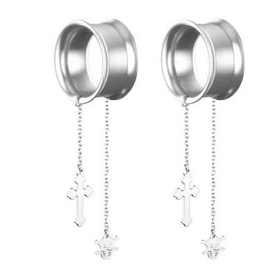 2 τεμ. 316l Χειρουργικά βύσματα αυτιού με σάρκα από σάρκα με ανοδιωμένο σπείρωμα με διάτρηση κοίλη βίδα Διαστολέας αυτιού Body Jewelry Oreja