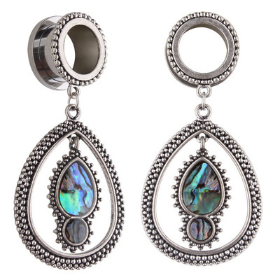 2 τεμ. 316l Χειρουργικά βύσματα αυτιού με σάρκα από σάρκα με ανοδιωμένο σπείρωμα με διάτρηση κοίλη βίδα Διαστολέας αυτιού Body Jewelry Oreja