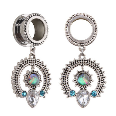 2 τεμ. 316l Χειρουργικά βύσματα αυτιού με σάρκα από σάρκα με ανοδιωμένο σπείρωμα με διάτρηση κοίλη βίδα Διαστολέας αυτιού Body Jewelry Oreja