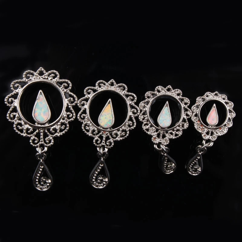 2 τεμ. 316l Χειρουργικά βύσματα αυτιού με σάρκα από σάρκα με ανοδιωμένο σπείρωμα με διάτρηση κοίλη βίδα Διαστολέας αυτιού Body Jewelry Oreja