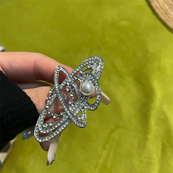 HANGZHI Fashion Universe Star Pearl Brooch Flash Personality Design Letter Gift Аксесоари за бижута за мъже и жени любители