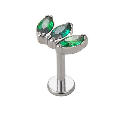 ASTM F136 Titanium 3 Zircon Paved Top Labret Lip Stud Ureche Cartilage Tragus Helix Piercing Ureche Studs Snug Body Jewelry Comert cu ridicata