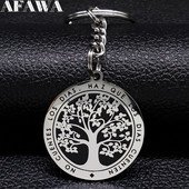 Fashion Tree of Life Rozsdamentes acél kulcstartó nőknek Ezüst színű kulcstartó autós ékszer Ajándék llavero arbol de la vida K727S01